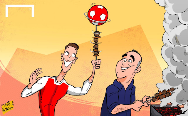 Hasan Dolanbay and Ozil cartoon