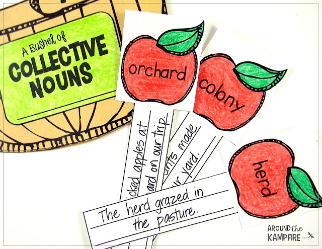 Apple activities-Collective nouns grammar craft for 2nd and 3rd grade.