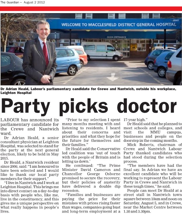 Standing up for Crewe and Nantwich