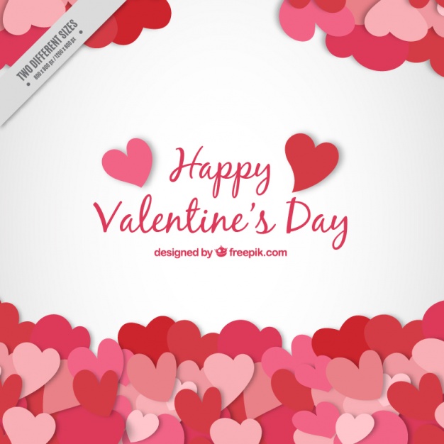 Valentine background with hearts Free Vector