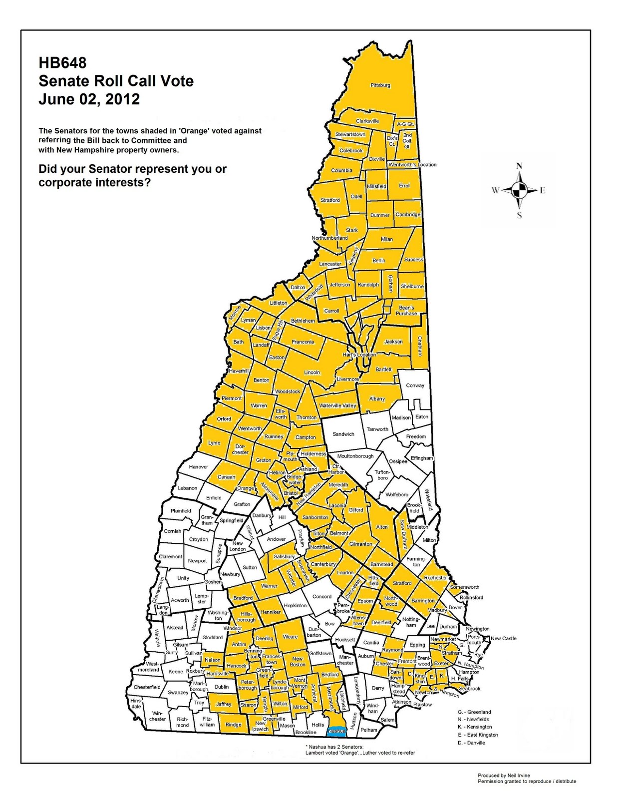 Bury the Northern Pass Voter Guide to Eminent Domain Legislation (2012)