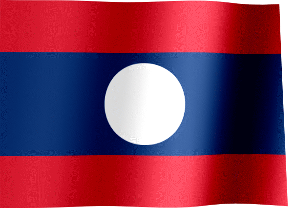 Waving Flag of Laos (Animated Gif)