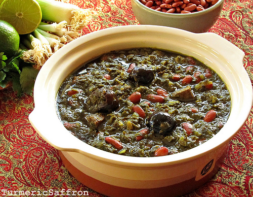 Turmeric Saffron Ghormeh Sabzi Persian Herb Stew
