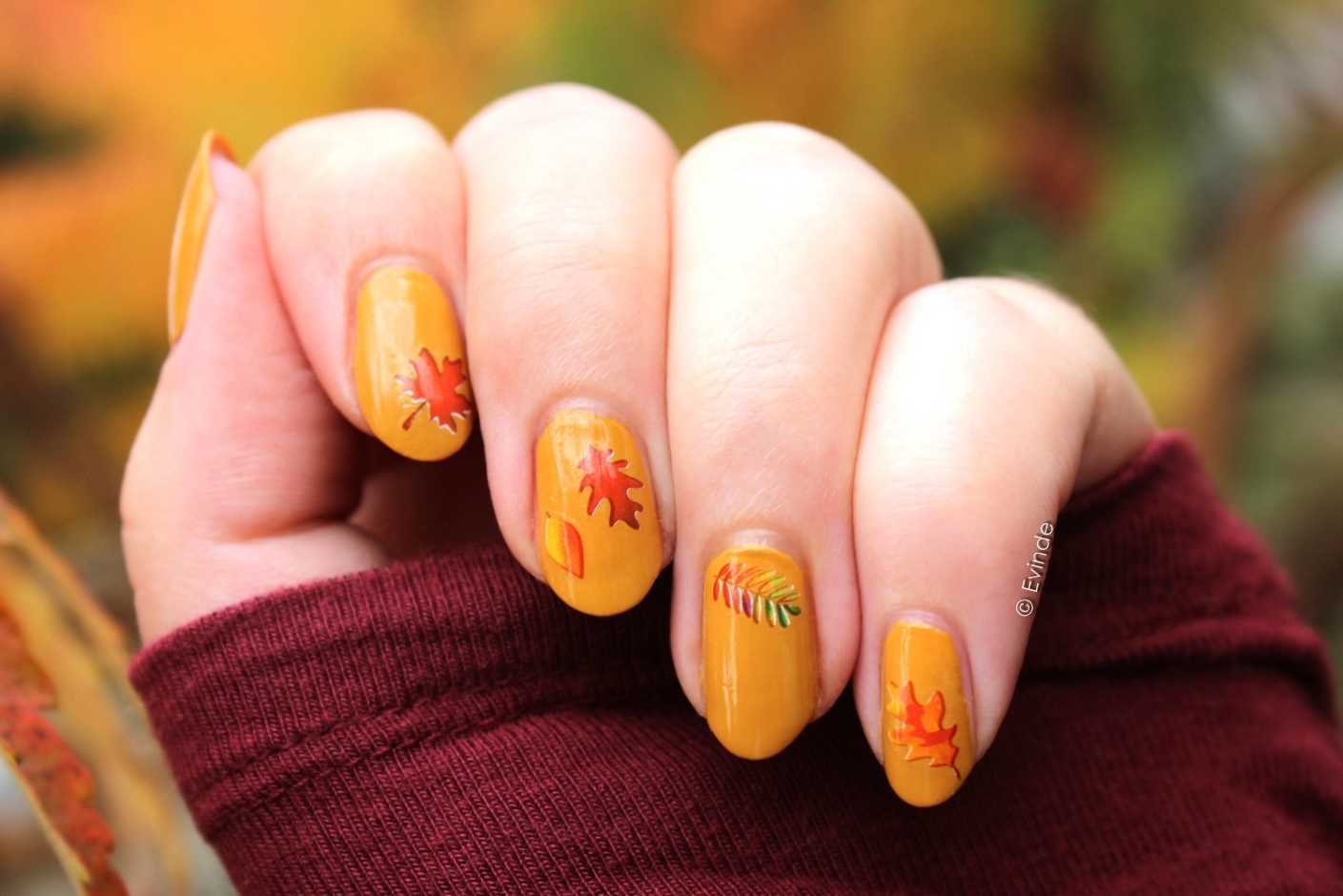 Mustard and Olive Nail Design Ideas - wide 5