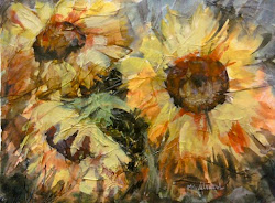 paper tissue watercolor sunflower texture painting paintings loose technique kovalenko maria watercolors drawing