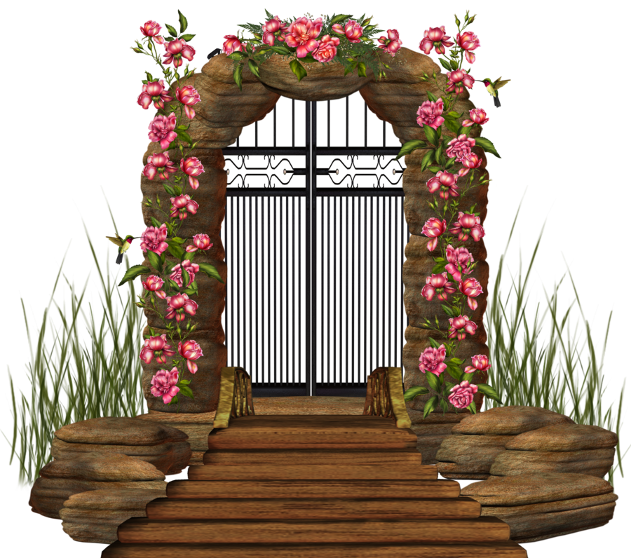 Сад пнг. Сказочные ворота. Сказочная арка. Ворота в цветах. Сказочная арка с цветами.