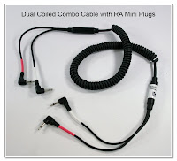 Dual Coiled Combo Cable RA Mini Plugs