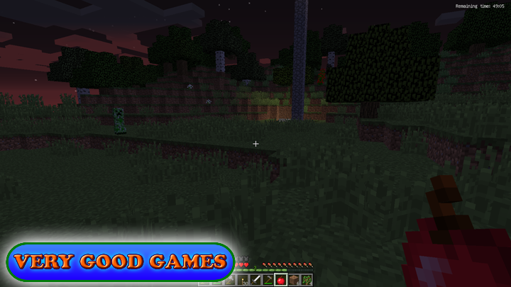 Minecraft game screenshot - evening