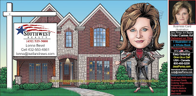Southwest Realty Business Card Ad Caricature