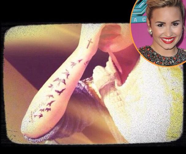 Bolly & Holly Gossips , Movies: Demi Lovato Gets Huge Sleeve Tattoo