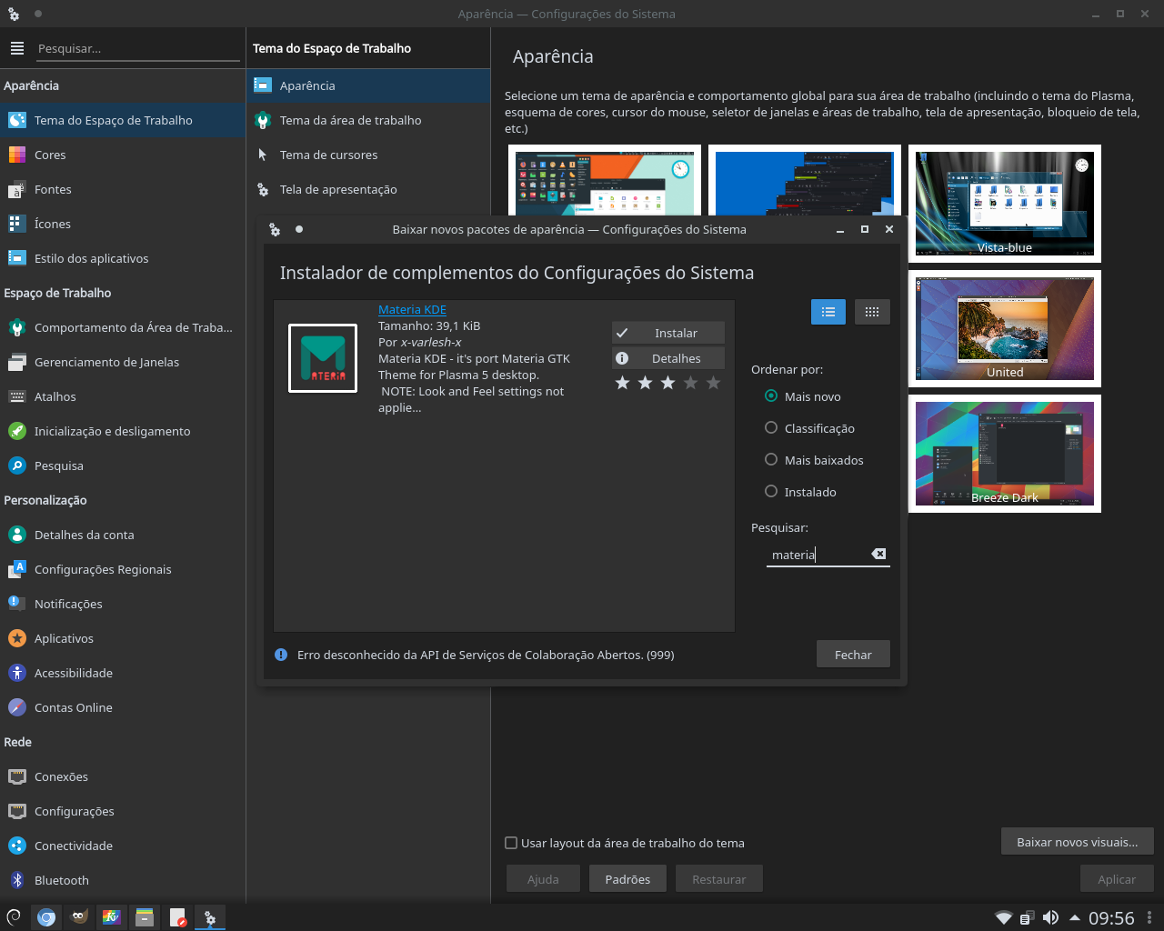 Tema Material Design no KDE Plasma