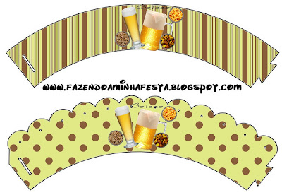 Cerveza, papas fritas y maní: imprimibles gratuitos. Para wrappers = bases de cupcakes
