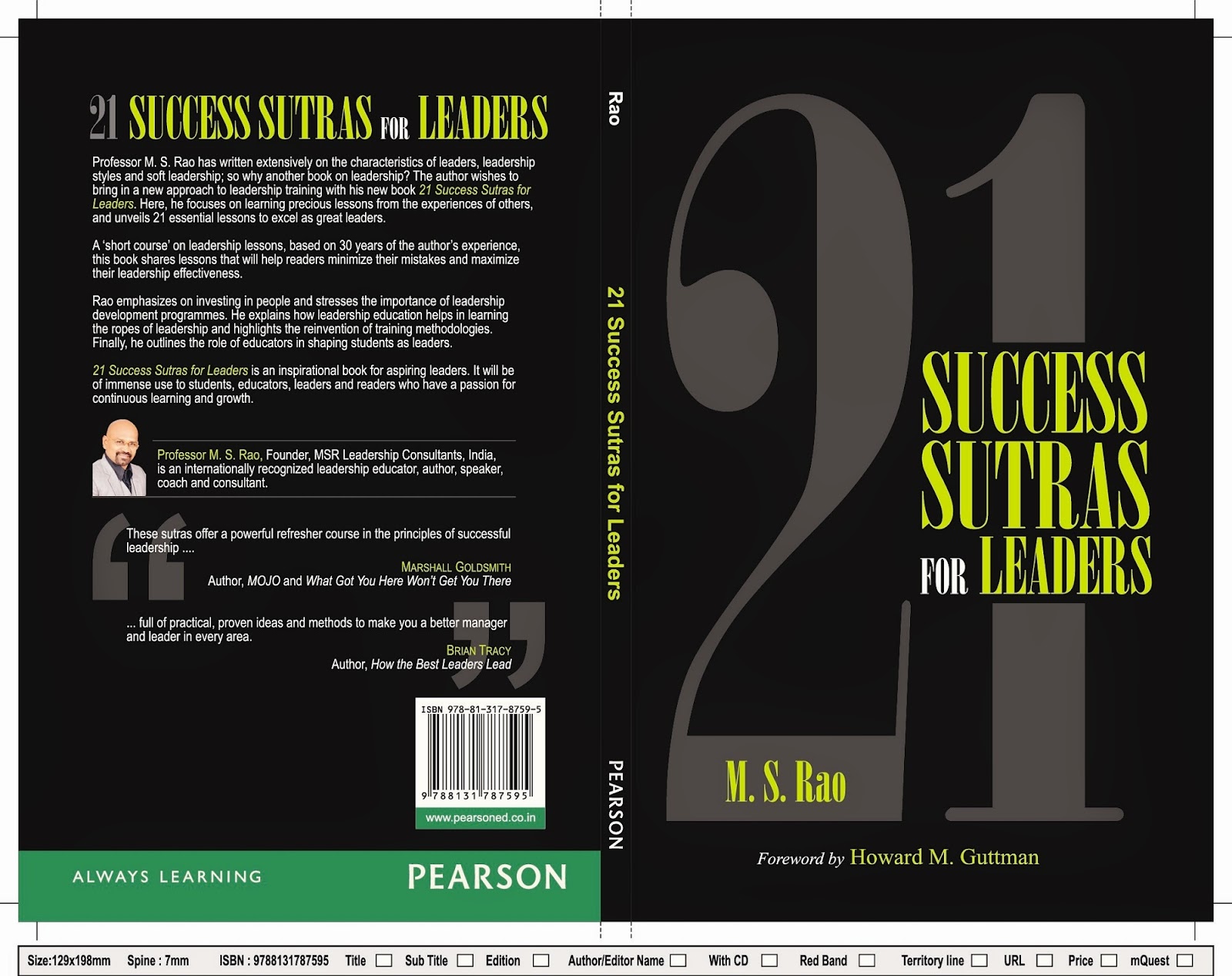 Professor M S Rao Born For The Students Professor M S Rao S Award Winning 21 Success Sutras For Leaders Ranked As Top Ten Leadership Books By San Diego University Usa