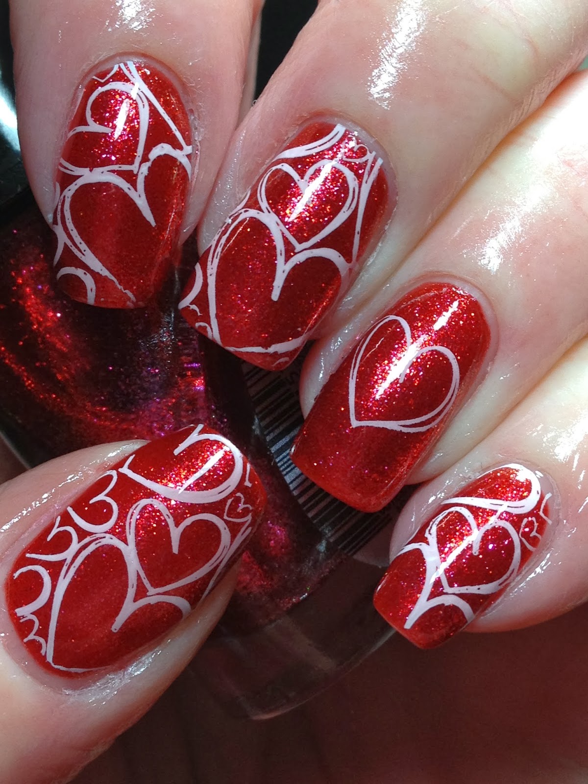 Canadian Nail Fanatic: Quick Hearts for Valentine's
