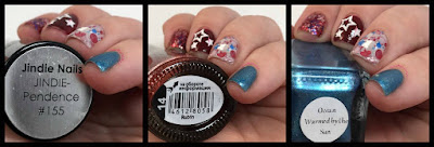 blue eyed girl lacquer, jindie nails, julep, dance legend, 4th of july nails, fireworks, independence day