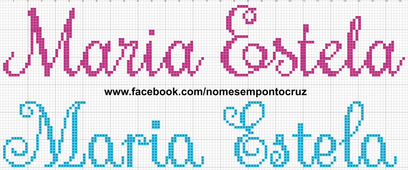 Gráficos de Nomes em Ponto Cruz: Nome Maria Estela em Ponto Cruz
