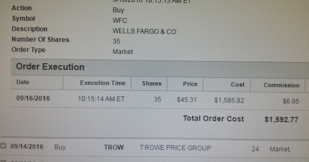 My Dividend Pipeline Recent Buy WFC