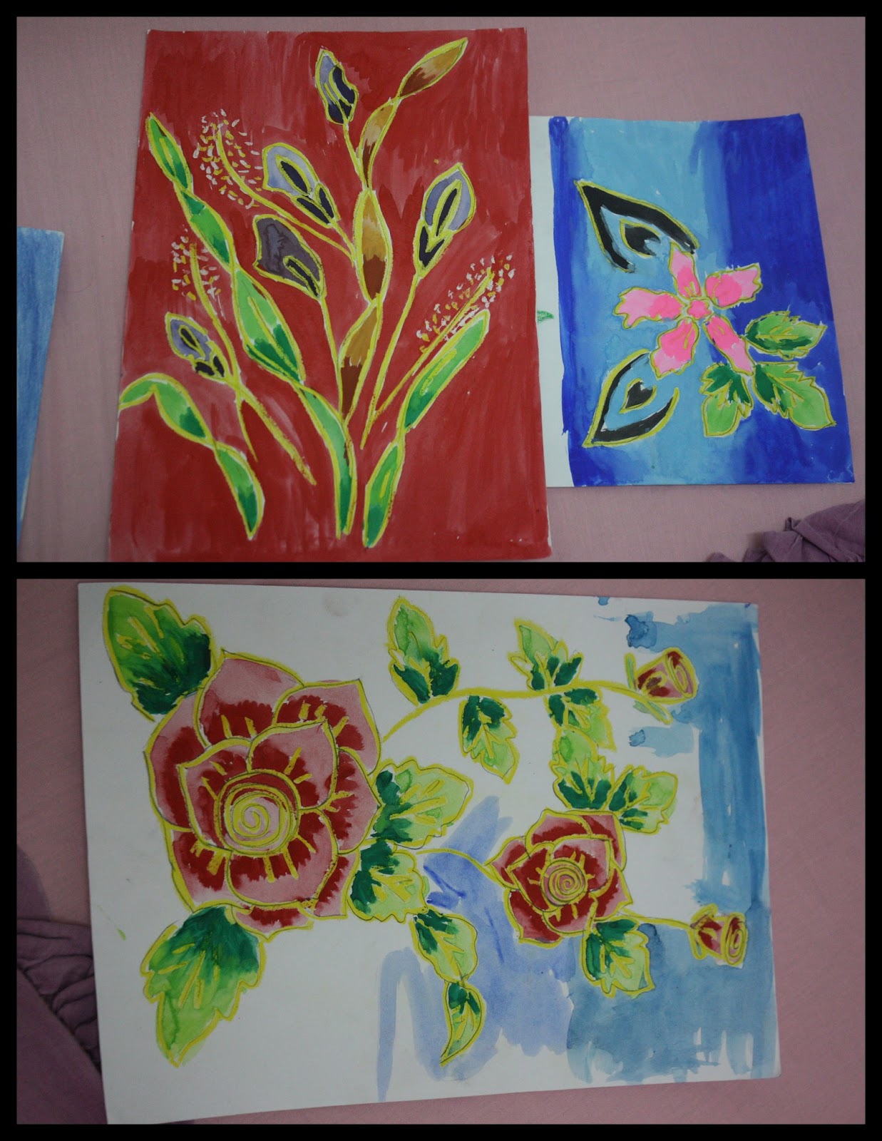 Contoh Lukisan Batik Flora Gambar Con