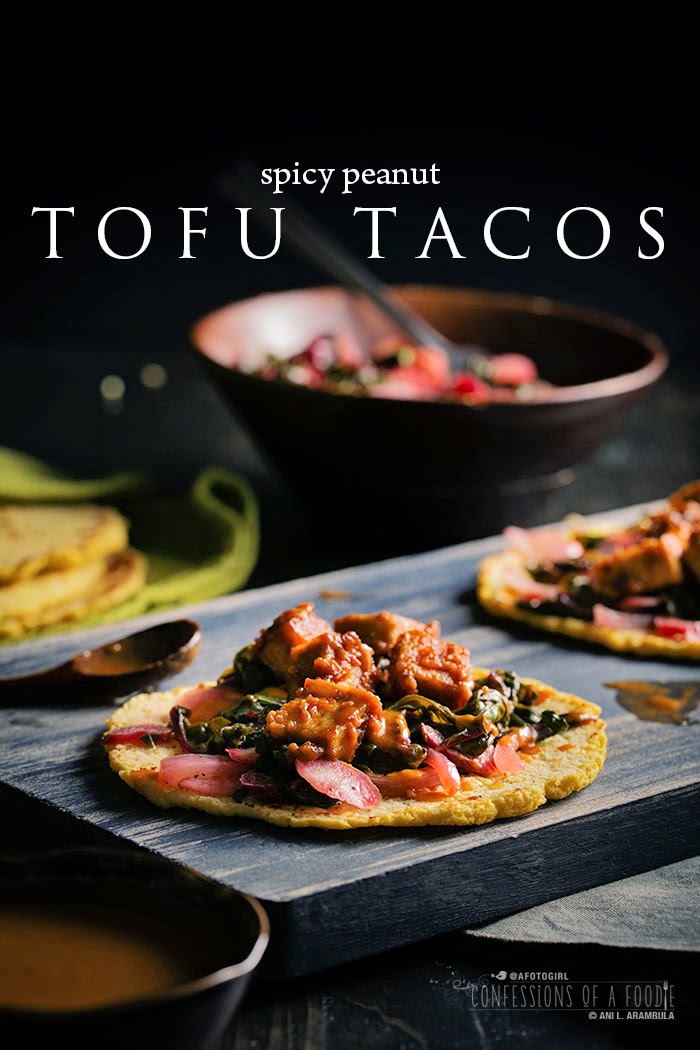 Spicy Peanut Tofu Tacos {Meatless Monday}