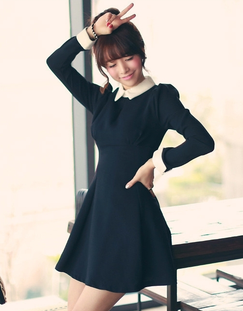 [Hotping] Collared Keyhole Dress | KSTYLICK - Latest Korean Fashion | K ...