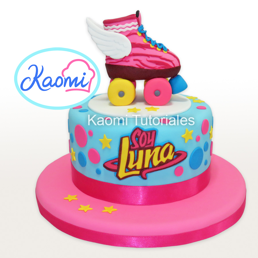 Kaomi Tutoriales: Cómo hacer el Patín y Logo de Soy Luna / How to make  Roller Skate and Logo I am Moon Cake Toppers