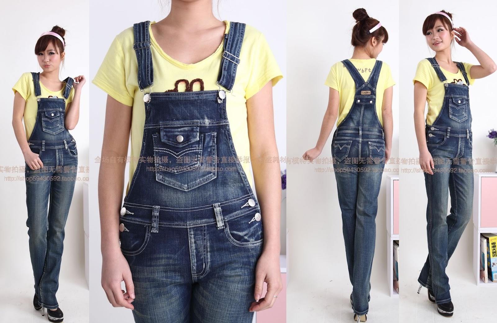 Sexy Jeans Overalls Cute chinese girls in sexy Overalls and Shortalls