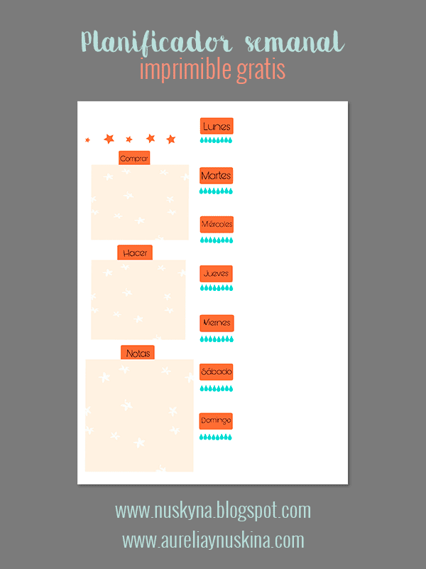 Planificador semanal imprimible gratis