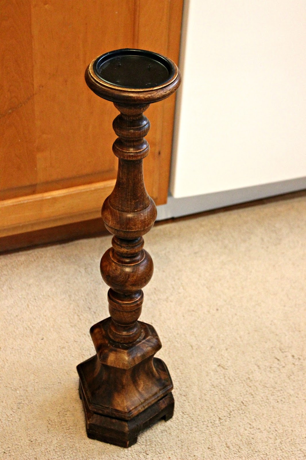 Tall Thrifted Candlestick to Fun Farmhouse Planter Organized Clutter