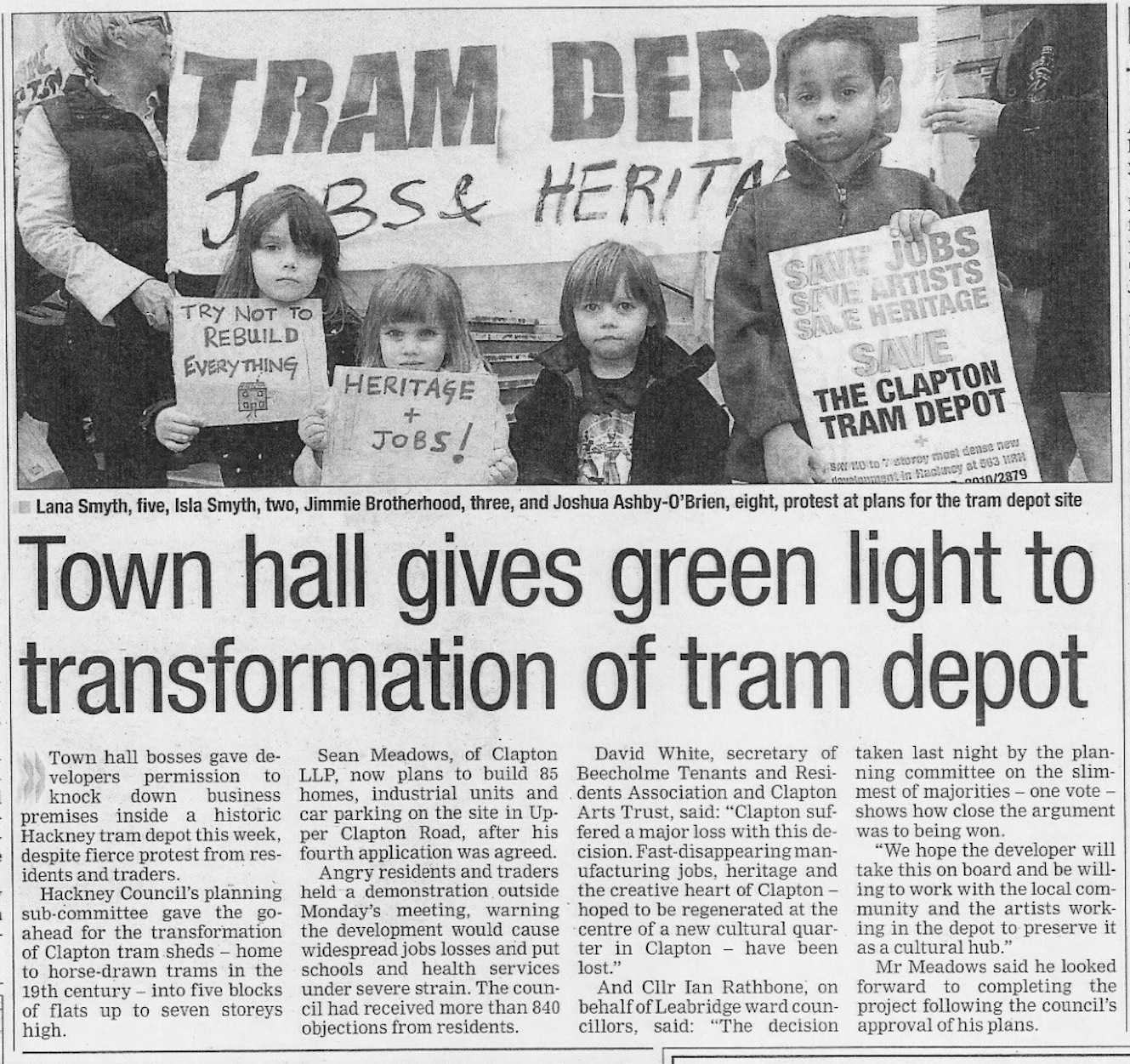 Beecholme and Environs architectural and visual. Hackney Gazette Tram Depot story
