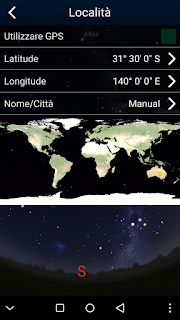 stellarium mobile luogo