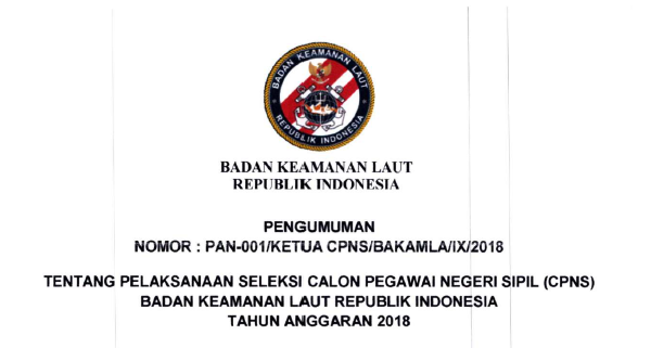 Lowongan Kerja Cpns 2018 Badan Keamanan Laut Lowongan Kerja Disnaker