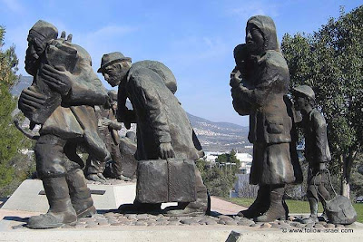 From Holocaust to resurrection statue site (sculptor: Niki Imber)