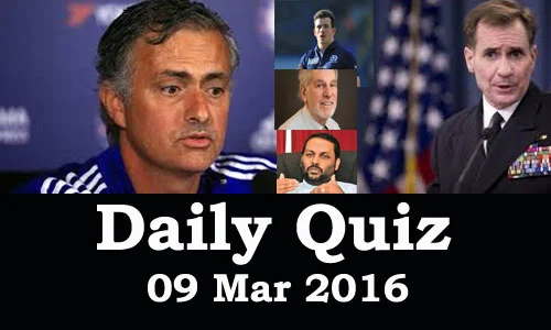 Daily Current Affairs Quiz - 09 Mar 2016