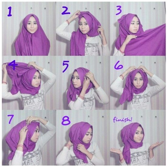 Cara memakai jilbab pashmina