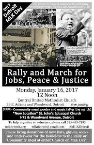 14th Annual Detroit MLK Day Rally & March, Mon. Jan. 16, 2017, Noon at CUMC, Woodward at East Adams