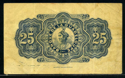 Guadeloupe 25 Francs banknote bill