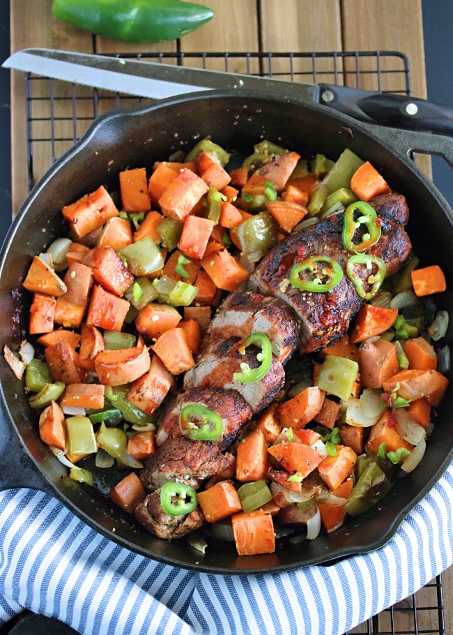 Just Jessie B Cinnamon Chili Rubbed Pork Tenderloin with Vegetables