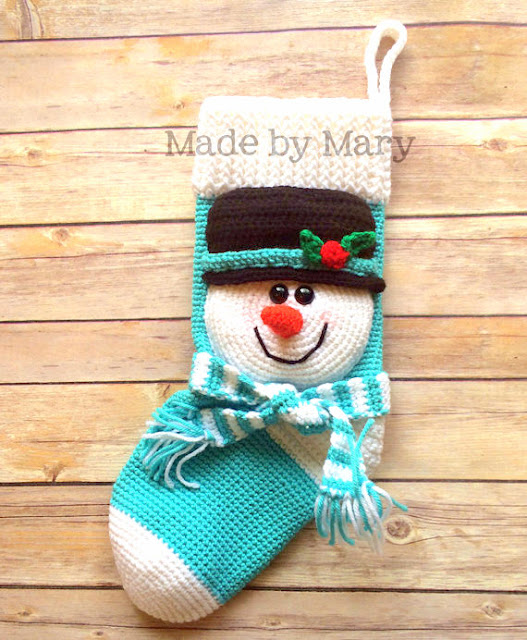 snowman christmas stocking Crochet pattern