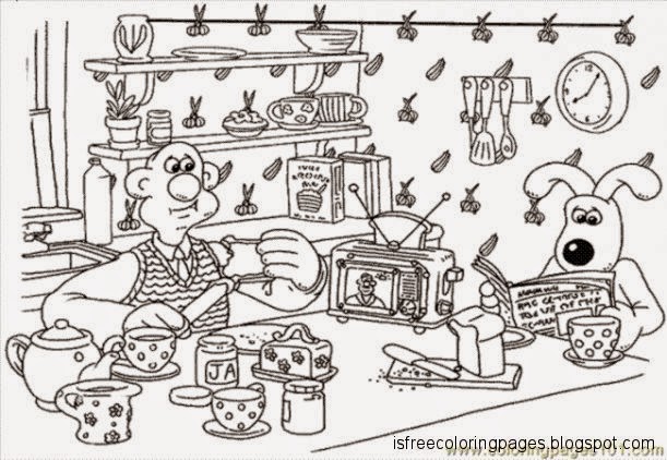 wallace and gromit coloring pages - photo #44