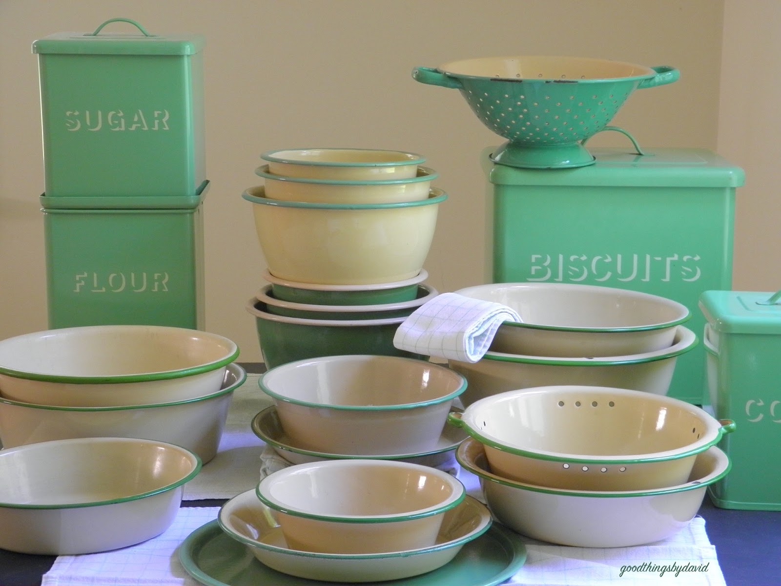 Good Things by David Vintage Enamelware Bowls