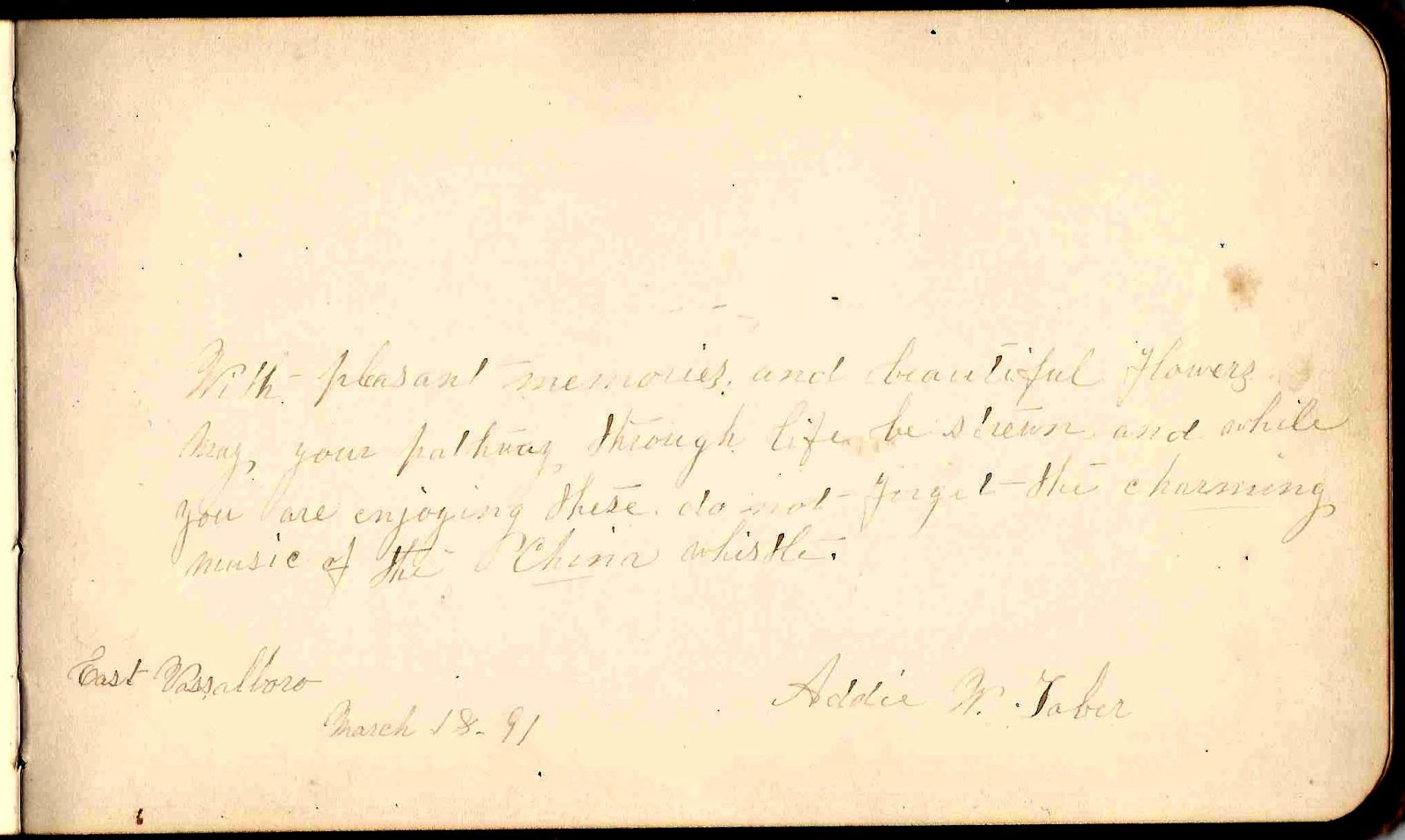 Heirlooms Reunited 1890s Autograph Album of Student at East Vassalboro