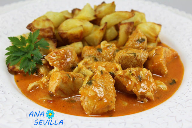 Solomillo de pavo o pollo adobado en salsa Ana Sevilla con Thermomix