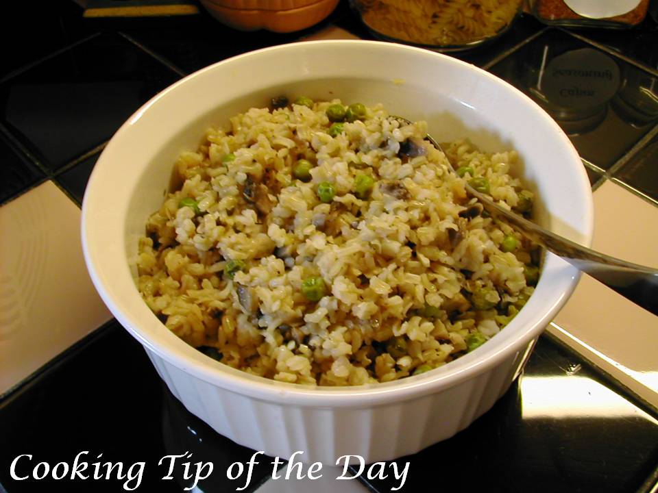 Cooking Tip of the Day: Recipe: Brown Rice with Mushrooms Garlic and Onions