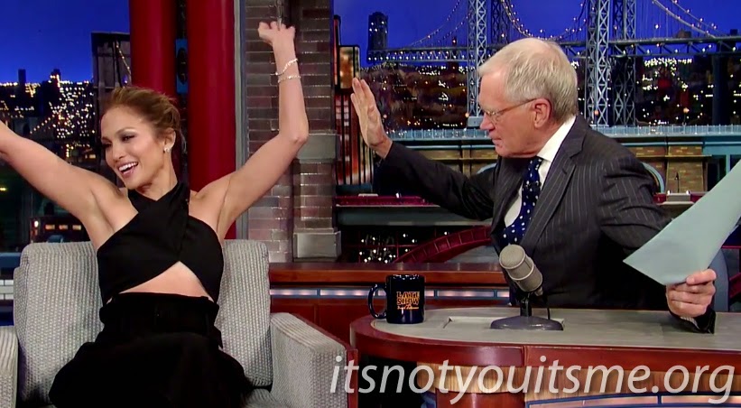 JLo Brings HerBook And Smells To Letterman