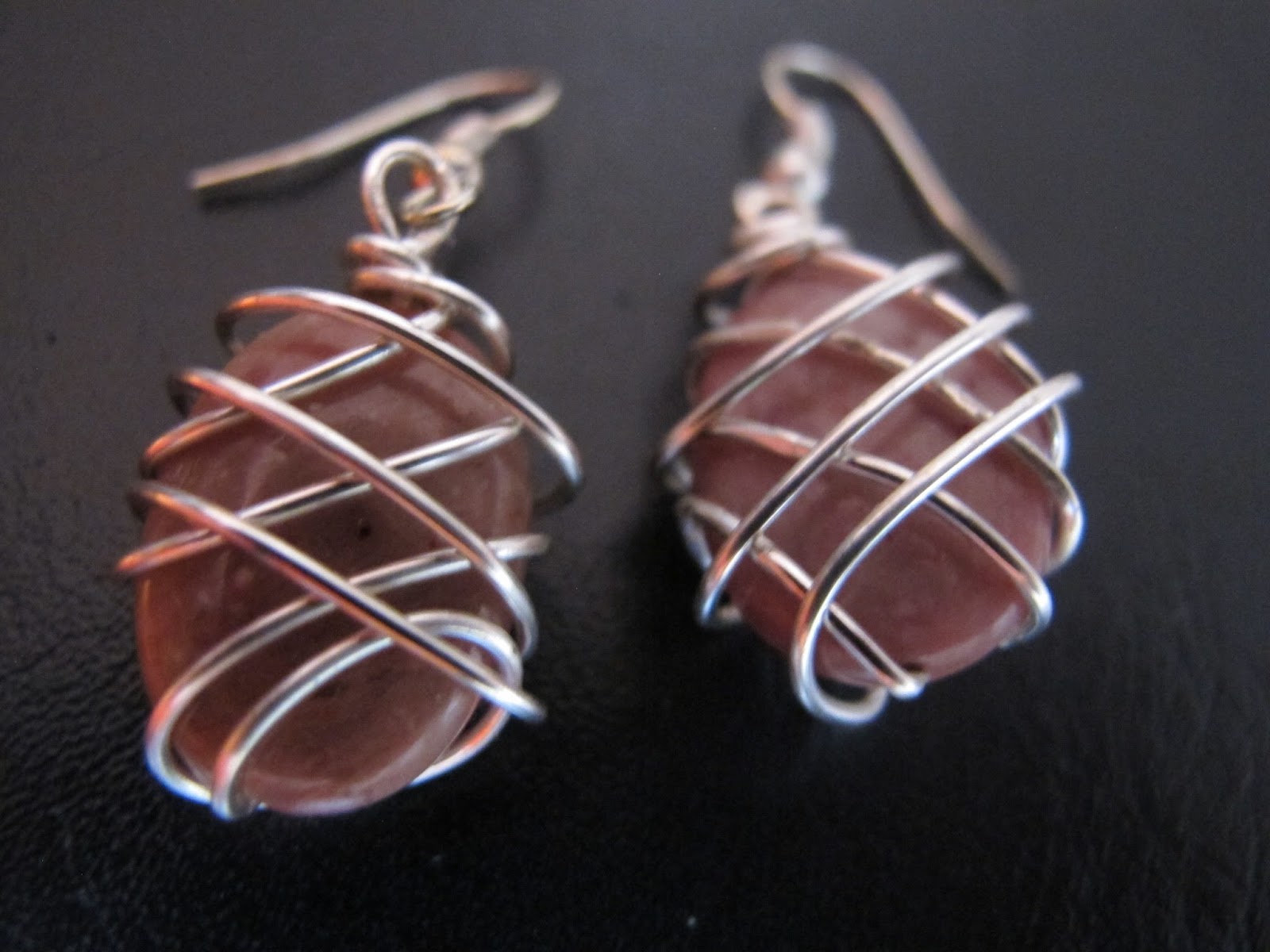 Naomis Designs Handmade Wire Jewelry Silver Wire Wrapped Rhodonite