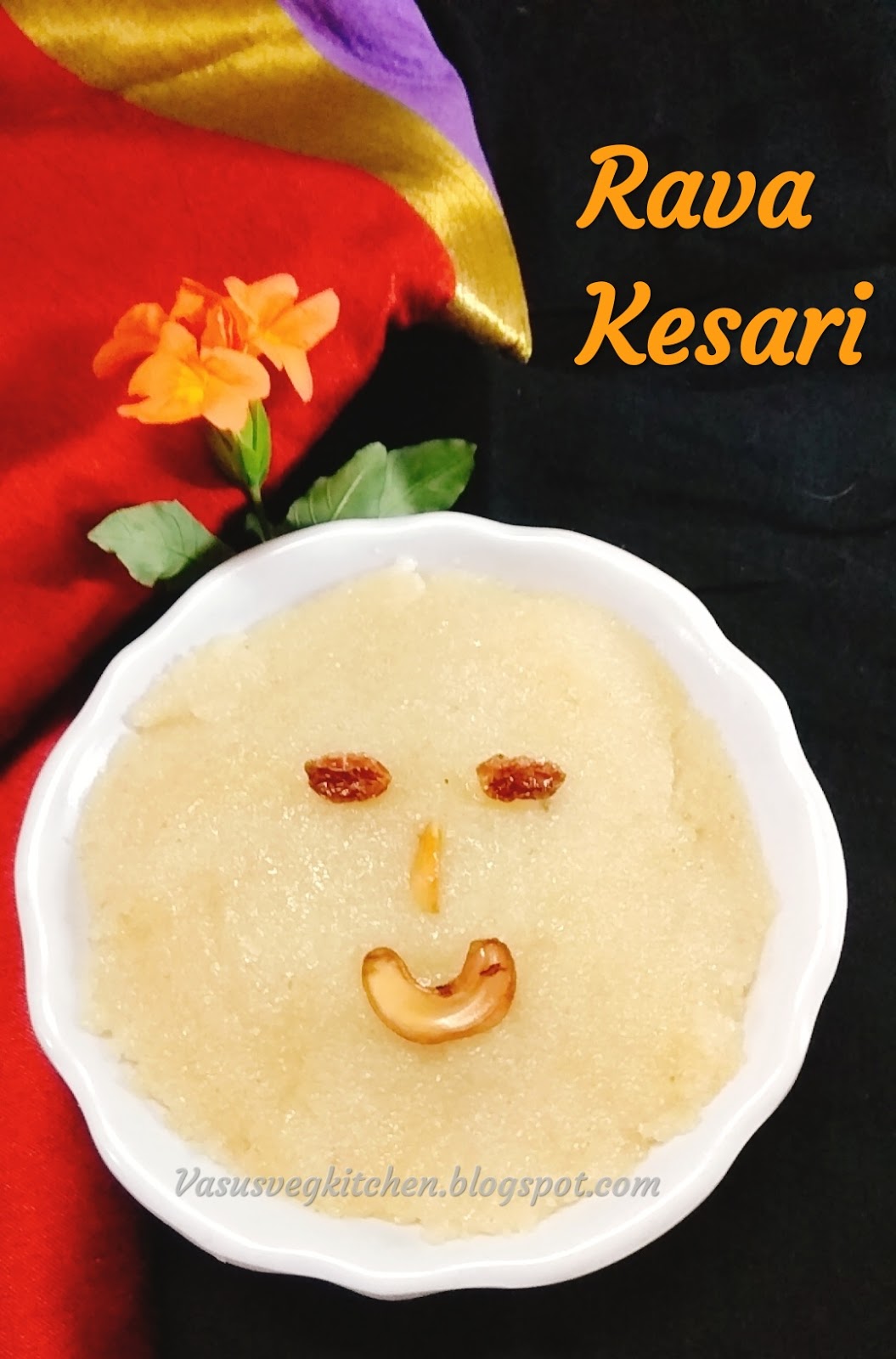 Vasusvegkitchen Kesari bath, Rava Kesari, How to prepare Kesari bath
