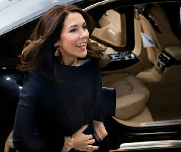 Crown Princess Mary of Denmark visited the opening of Copenhagen Fashion Week. Crown Princess also visited fashion designer Jesper Hovring at the Hotel D'Angleterre.