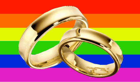 Rainbow Flag And Wedding Rings by jiveinthe415.com