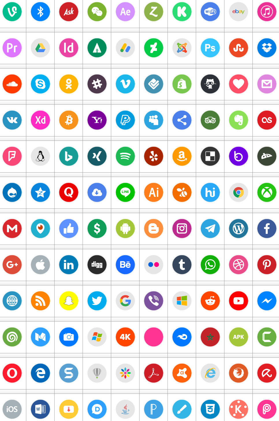 Download Font Icons Social Media 6 Color #font #color ttf otf 120 #icons elharrak #fonts 2019