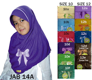 Jilbab Anak delima Jab 14A Size 10-12